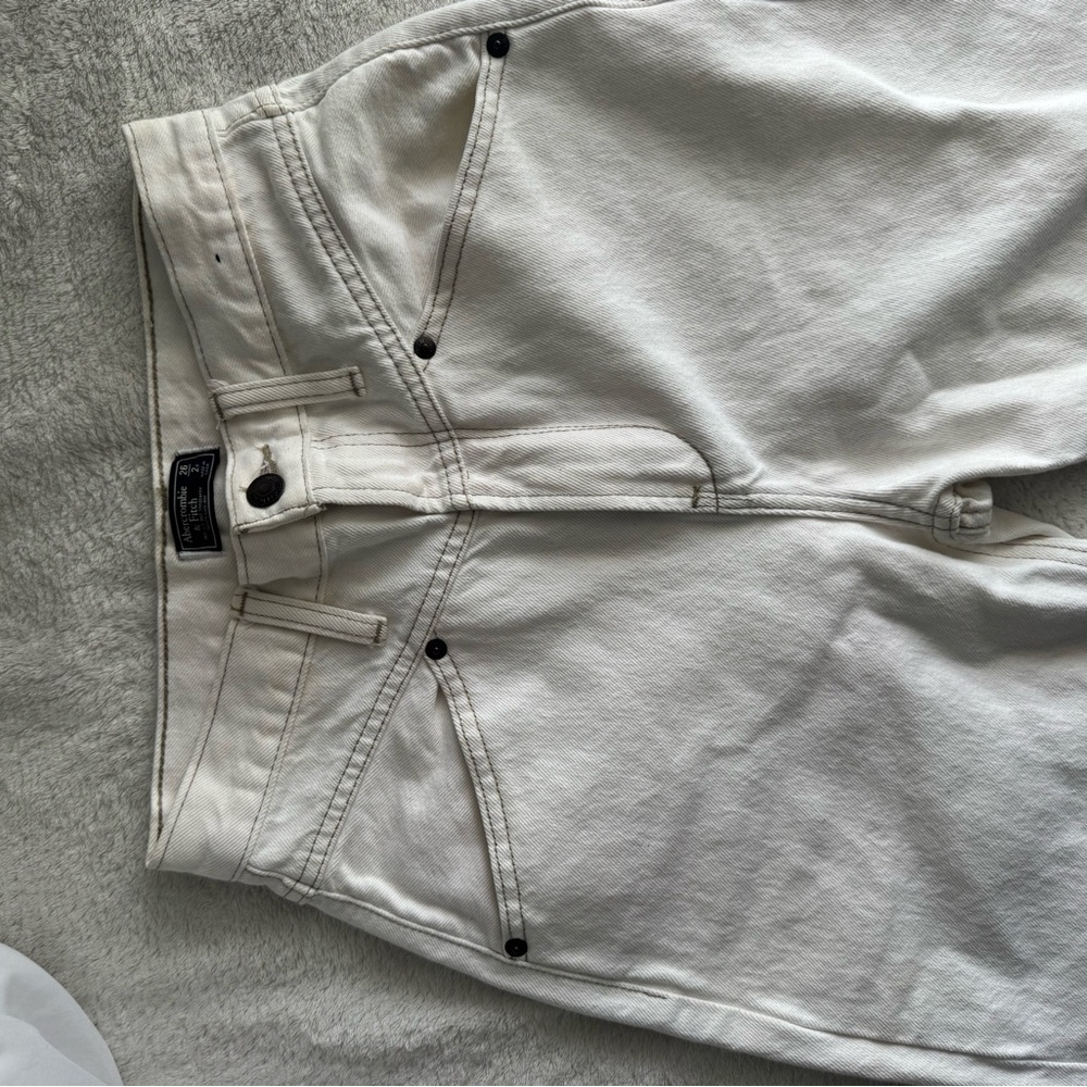 Abercrombie & Fitch White Straight Leg Jeans